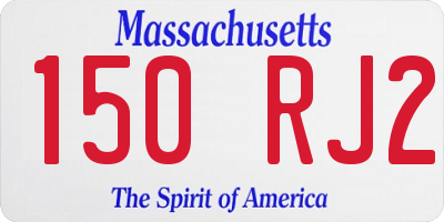 MA license plate 150RJ2