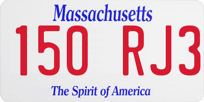 MA license plate 150RJ3