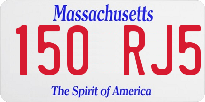 MA license plate 150RJ5