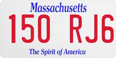 MA license plate 150RJ6
