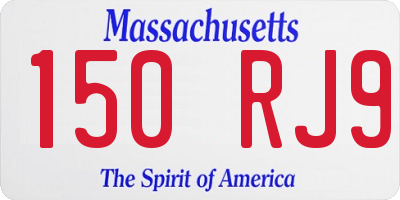 MA license plate 150RJ9