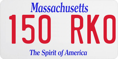 MA license plate 150RK0