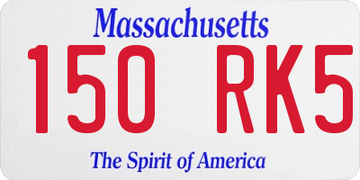 MA license plate 150RK5