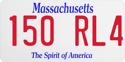MA license plate 150RL4