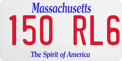 MA license plate 150RL6
