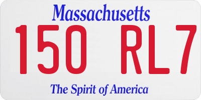 MA license plate 150RL7