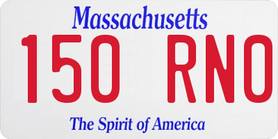 MA license plate 150RN0