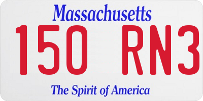 MA license plate 150RN3