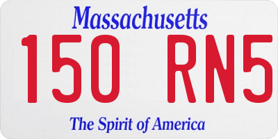 MA license plate 150RN5