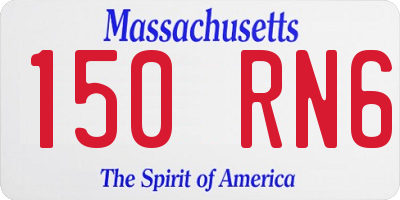 MA license plate 150RN6