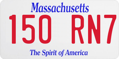 MA license plate 150RN7