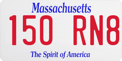 MA license plate 150RN8
