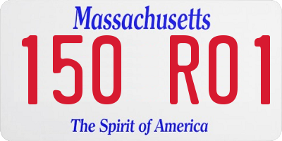 MA license plate 150RO1