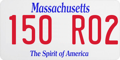 MA license plate 150RO2