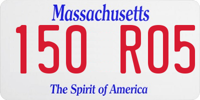 MA license plate 150RO5