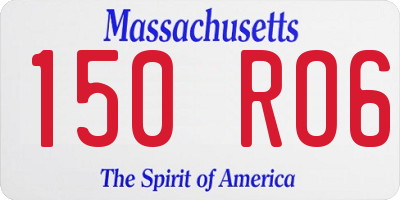 MA license plate 150RO6