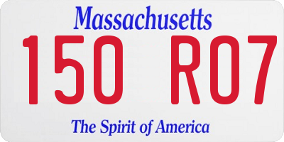 MA license plate 150RO7