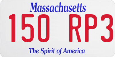 MA license plate 150RP3