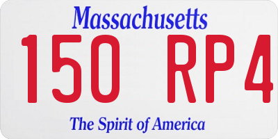 MA license plate 150RP4