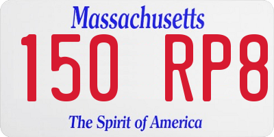MA license plate 150RP8
