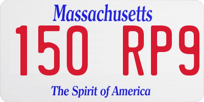 MA license plate 150RP9