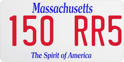 MA license plate 150RR5