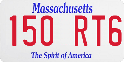MA license plate 150RT6