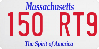 MA license plate 150RT9
