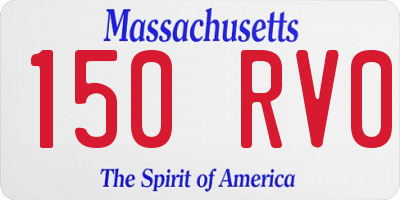 MA license plate 150RV0