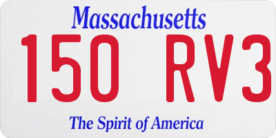 MA license plate 150RV3