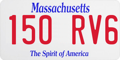 MA license plate 150RV6