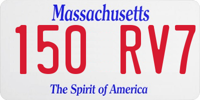 MA license plate 150RV7