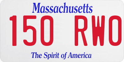 MA license plate 150RW0