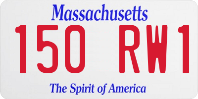 MA license plate 150RW1