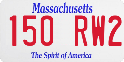 MA license plate 150RW2
