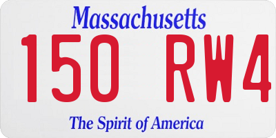 MA license plate 150RW4
