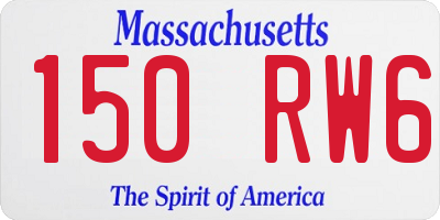 MA license plate 150RW6