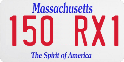 MA license plate 150RX1