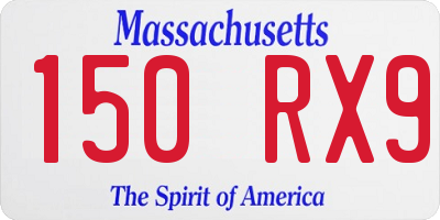 MA license plate 150RX9