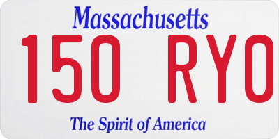 MA license plate 150RY0