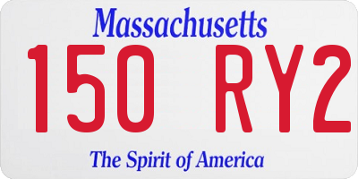 MA license plate 150RY2