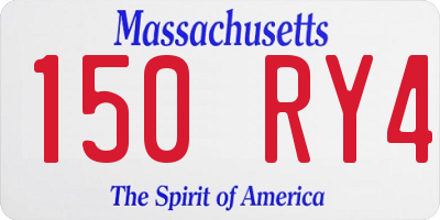 MA license plate 150RY4