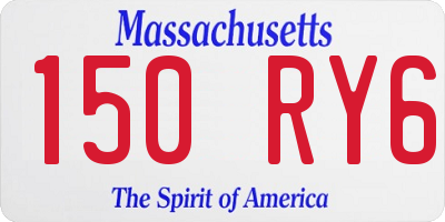 MA license plate 150RY6