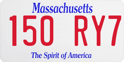 MA license plate 150RY7