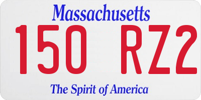 MA license plate 150RZ2