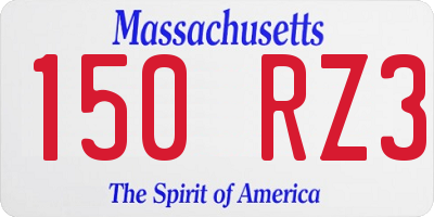 MA license plate 150RZ3