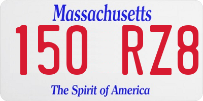 MA license plate 150RZ8