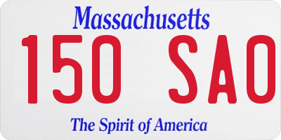 MA license plate 150SA0