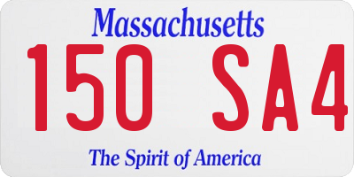 MA license plate 150SA4