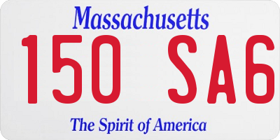 MA license plate 150SA6